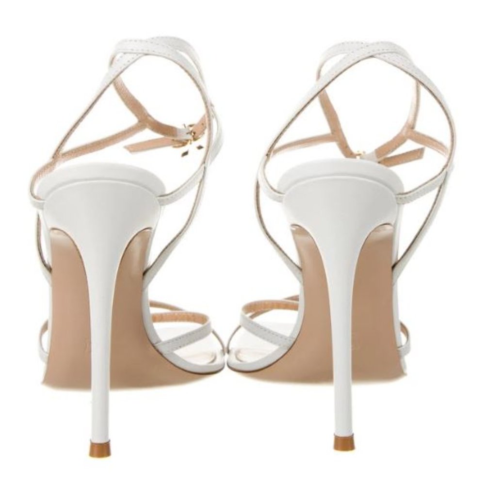 Gianvito Rossi Georgina 105 Strappy Stiletto Sandals White Size 40 - Brand New - Picture 4 of 4